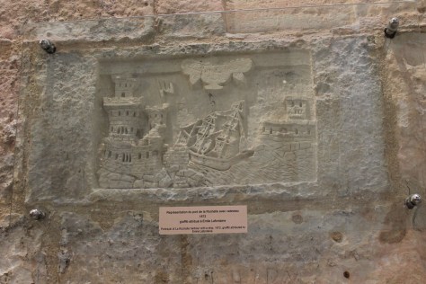 A bit of 18th century graffiti from a prisoner in Tour de la Lanterne. 