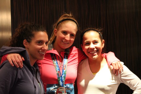Rachel, Chelsea, Kristin after the half-marathon