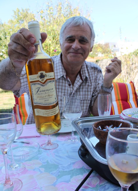 Jacky with wine to accompany the foie gras