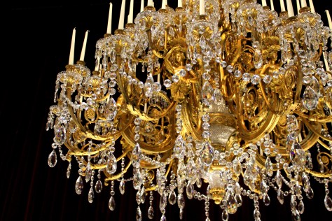 Baccarat Chandelier Gold and Crystal detail