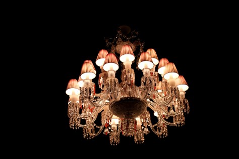 Baccarat Pink Lampshade Chandelier