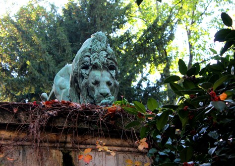 Jardin des Plantes, Paris -- Lion with Human Foot. Do NOT know where the REST of the human is!