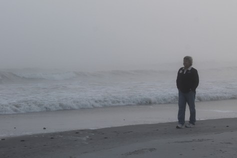 David on foggy Folly Beach