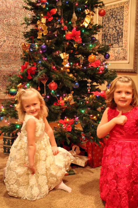 Christmas Eve 2013 -- Felicity, left, and Bailey