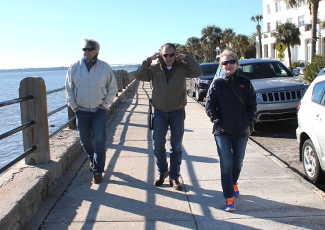 David, Tom and Lexi at The Battery, Charleston