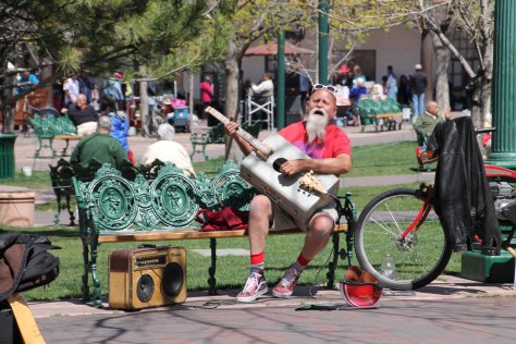 Suitcase Singer in the Santa Fe Plaza