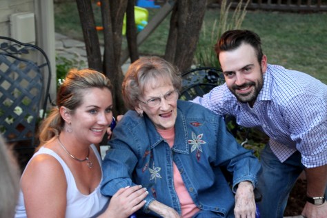 Kelly, Josh and Mariann with too many paparazzi to know where to look!